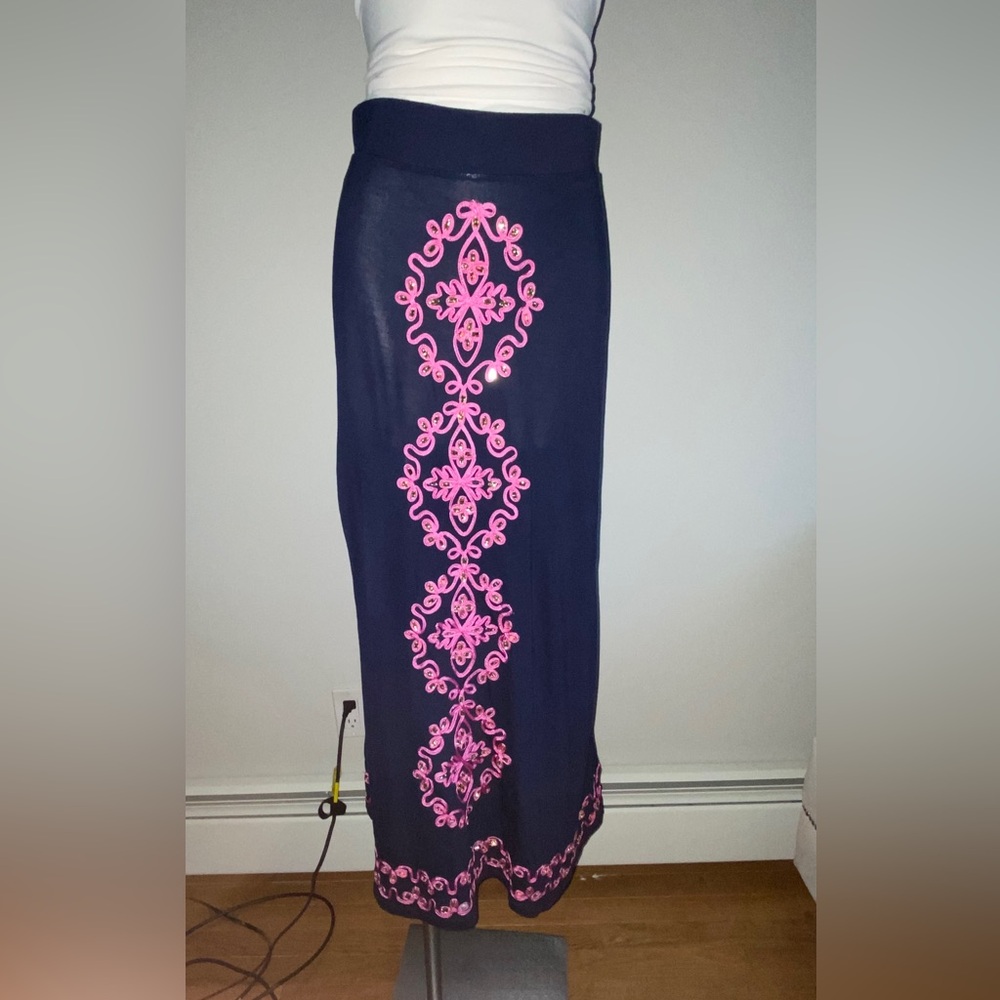 I.N.C. Embroidered and bling maxi skirt size M
